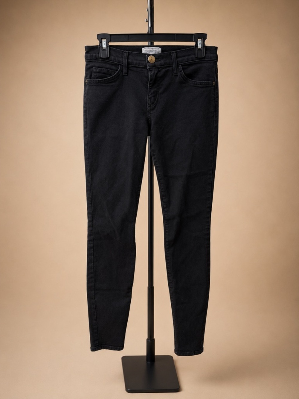 Current/Elliott High-Rise Black Straight-Leg Women's Jeans